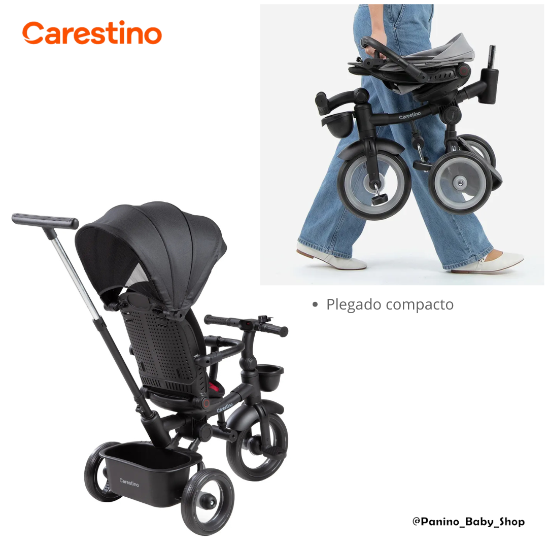 TRICICLO PLEGABLE Y GIRATORIO 360 PARA NIÑOS -SAFARI- GRIS - 3