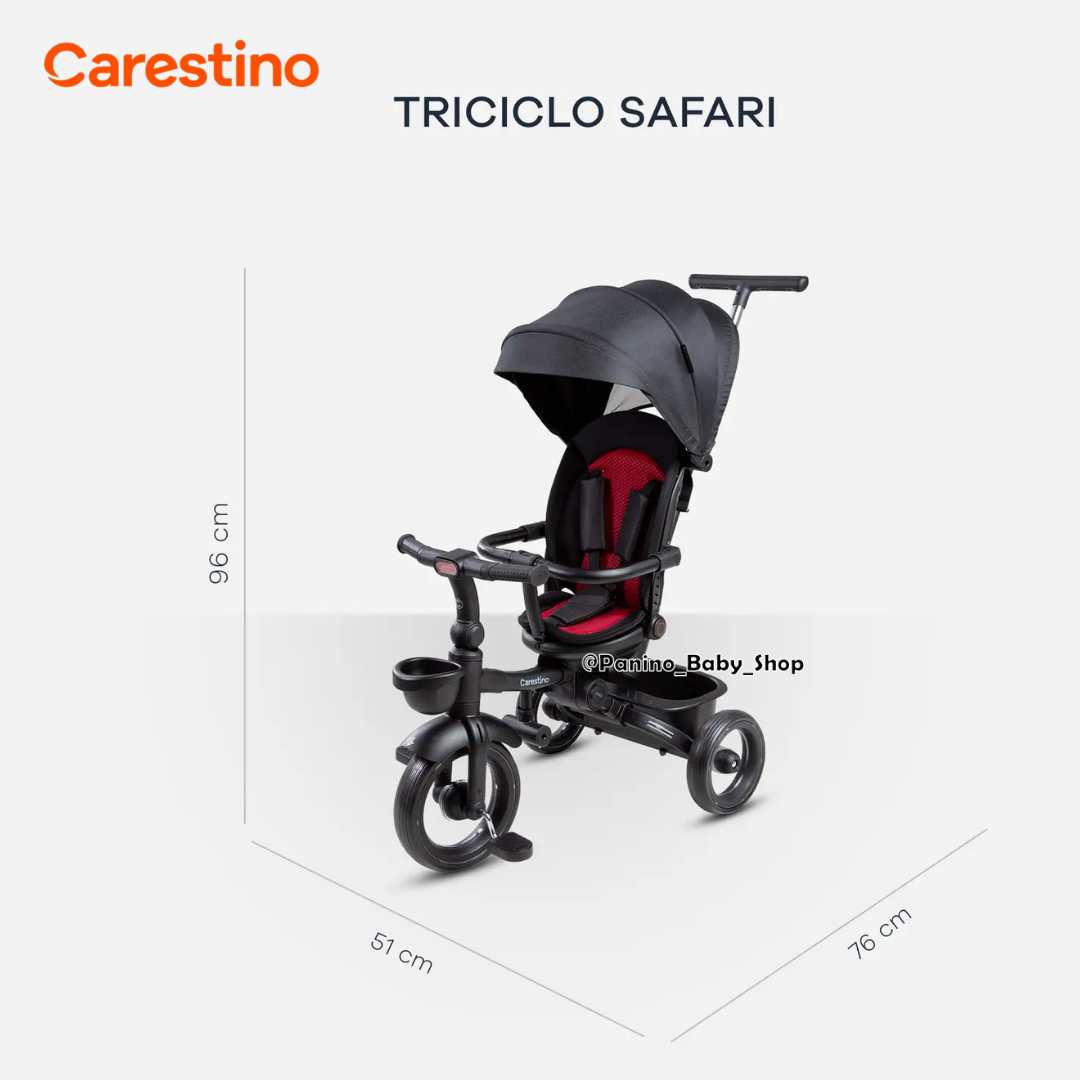 TRICICLO PLEGABLE Y GIRATORIO 360 PARA NIÑOS -SAFARI- GRIS - 8