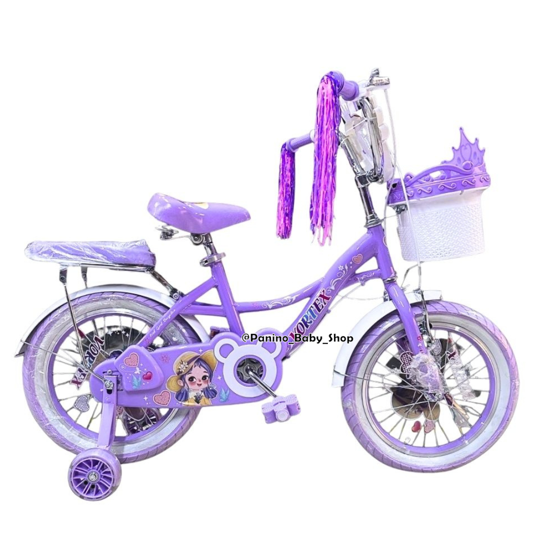 BICICLETA CAMPERA MUSICAL ARO 16 PARA NIÑAS -PRINCESA- LILA - 2