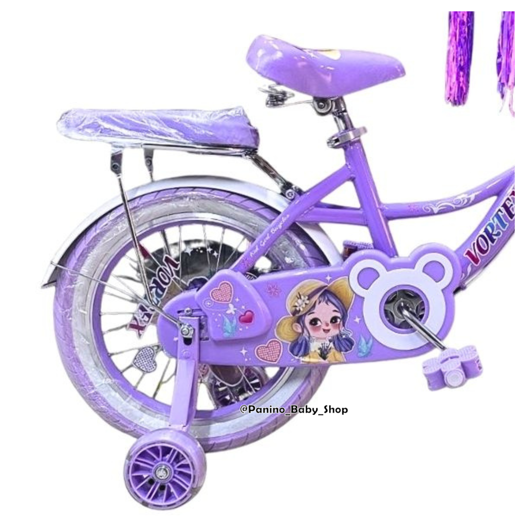 BICICLETA CAMPERA MUSICAL ARO 16 PARA NIÑAS -PRINCESA- LILA - 6