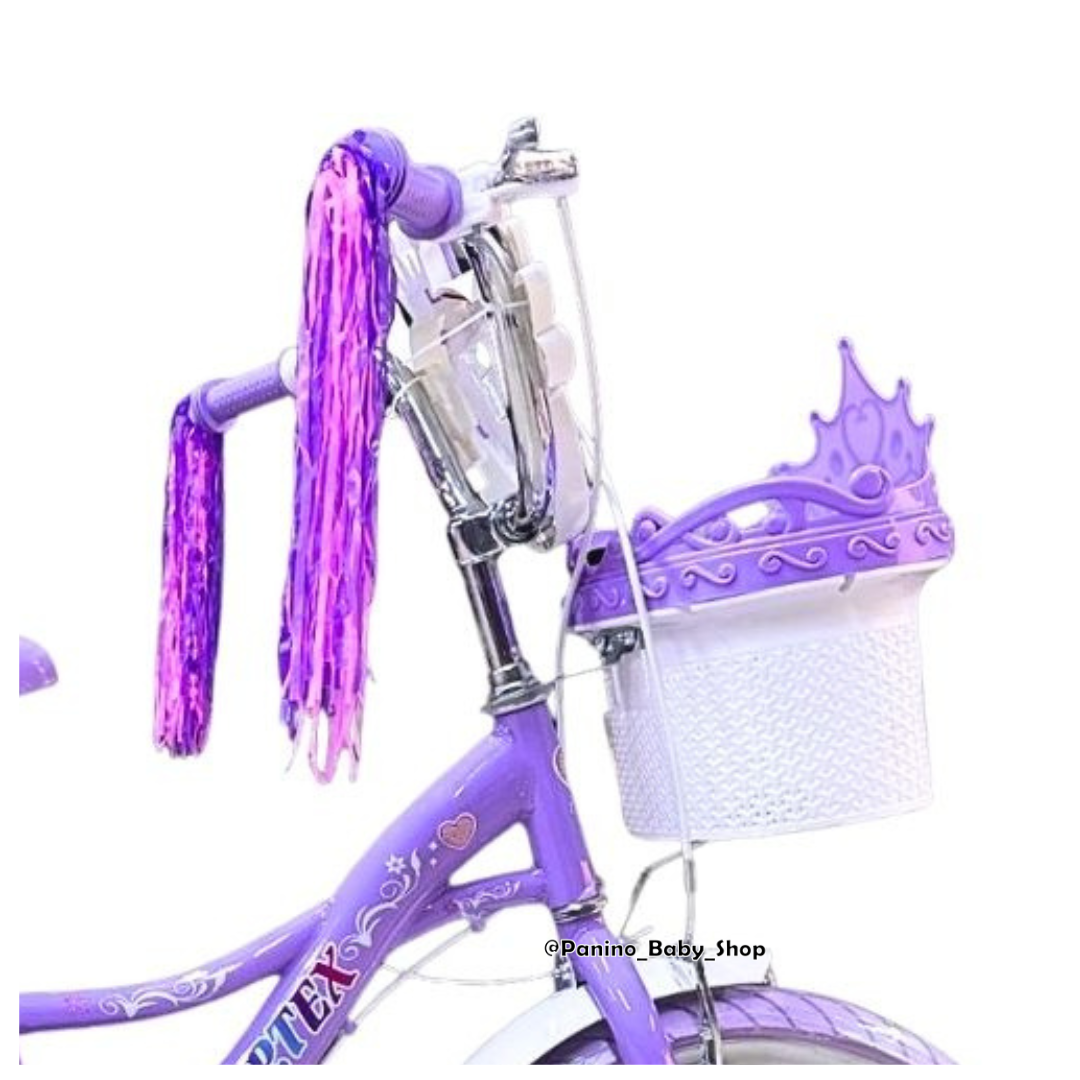 BICICLETA CAMPERA MUSICAL ARO 16 PARA NIÑAS -PRINCESA- LILA - 7