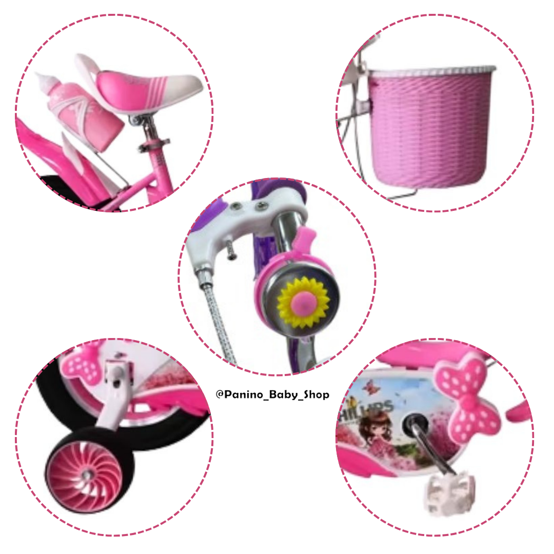 BICICLETA CAMPERA ARO 16 PARA NIÑAS -MINNIE- ROSA PASTEL - 4
