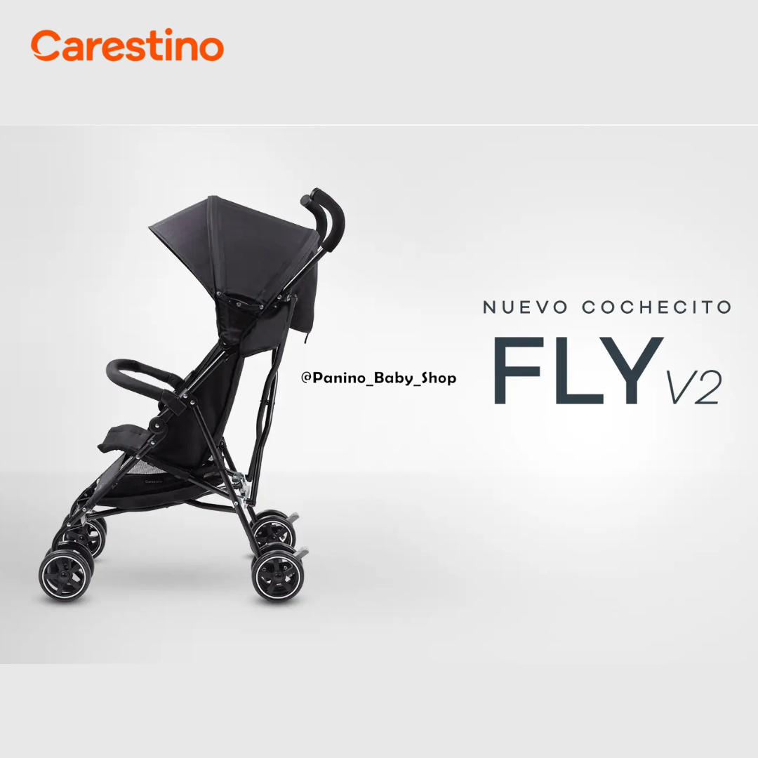 COCHE BASTÓN DE PASEO CARESTINO -FLY V2- GRIS LOBO - 4