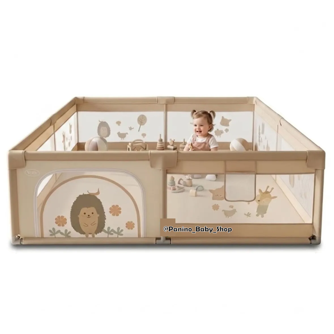 CORRAL PLEGABLE PLAYPEN 180X150 CM PARA BEBÉS -CERCO M- GRIS - 1