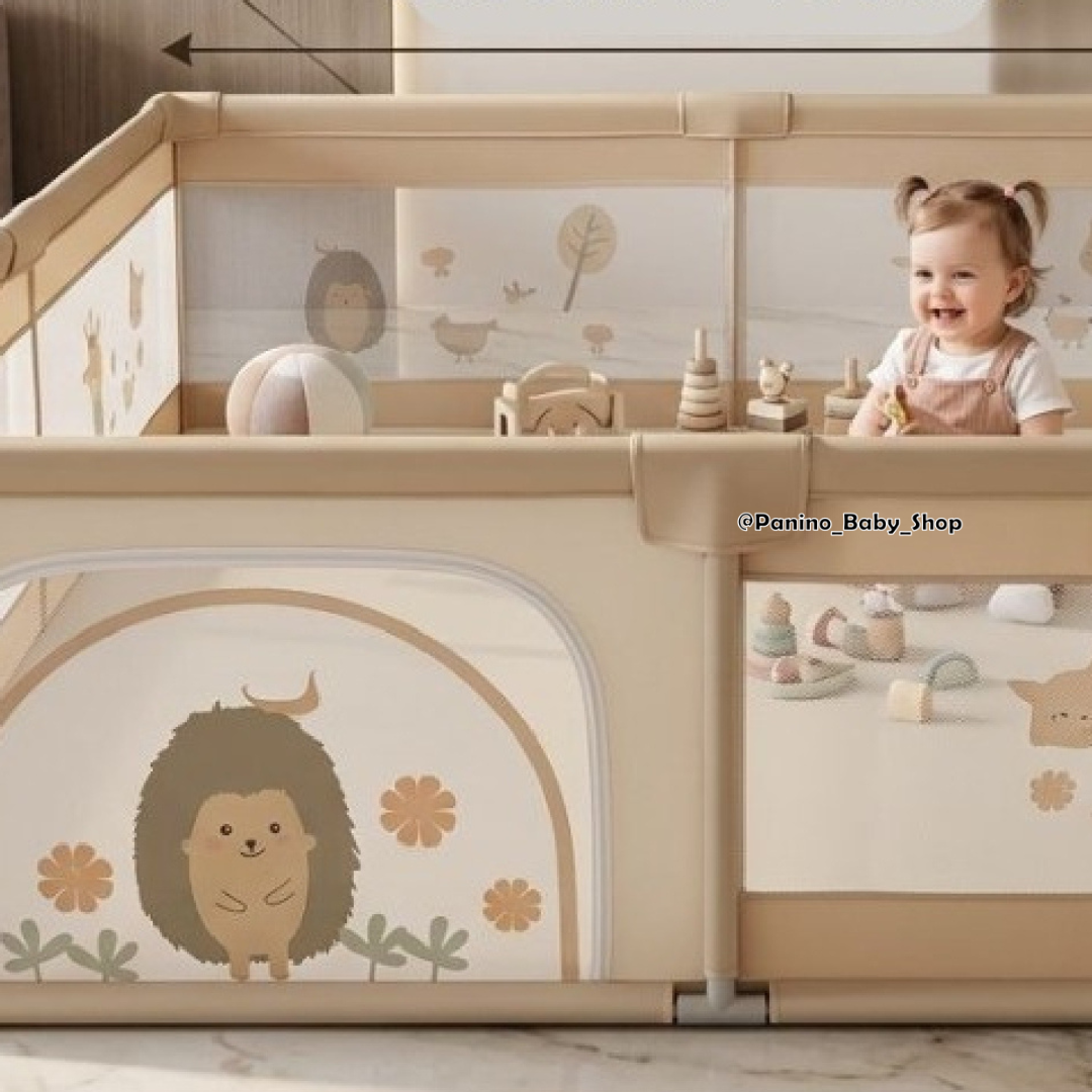 CORRAL PLEGABLE PLAYPEN 180X150 CM PARA BEBÉS -CERCO M- GRIS - 2