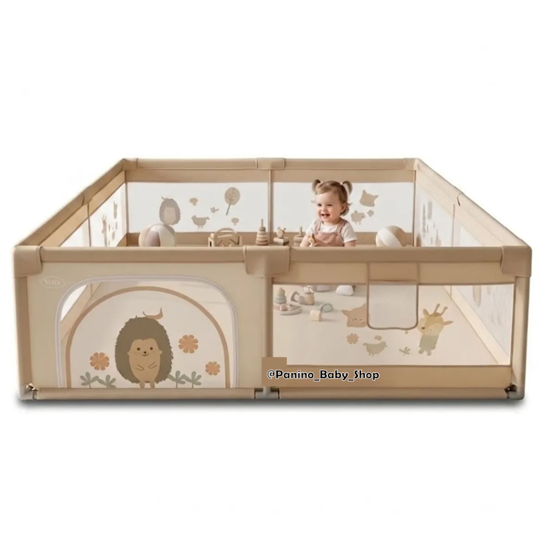 CORRAL PLEGABLE PLAYPEN 180X150 CM PARA BEBÉS -CERCO M- GRIS - 4