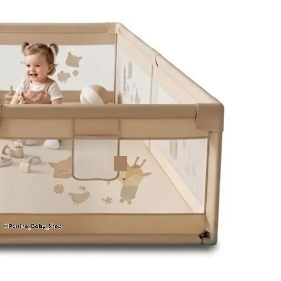 CORRAL PLEGABLE PLAYPEN 180X150 CM PARA BEBÉS -CERCO M- GRIS - 5