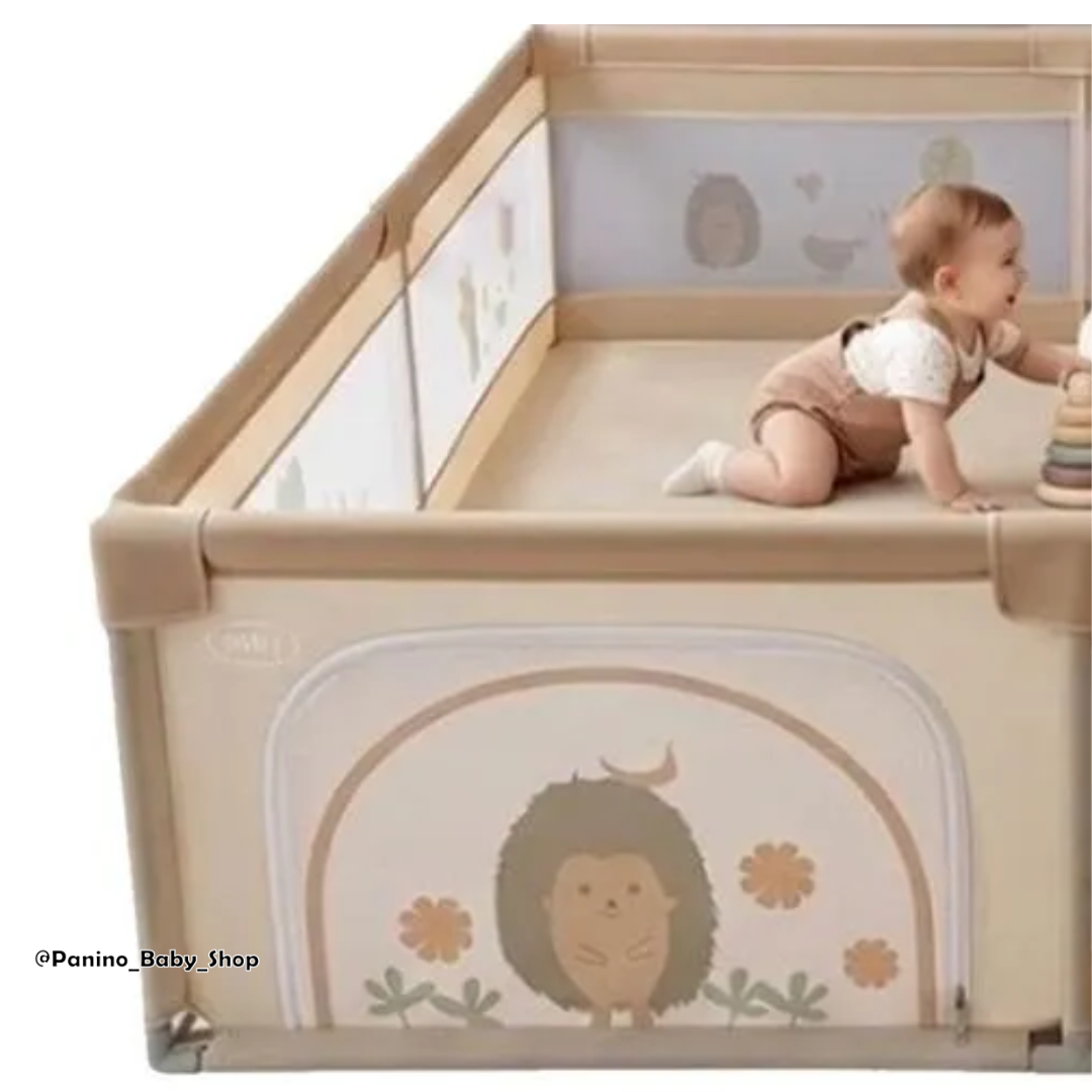 CORRAL PLEGABLE PLAYPEN 200X200 CM PARA BEBÉS -CERCO L- BEIGE - 5