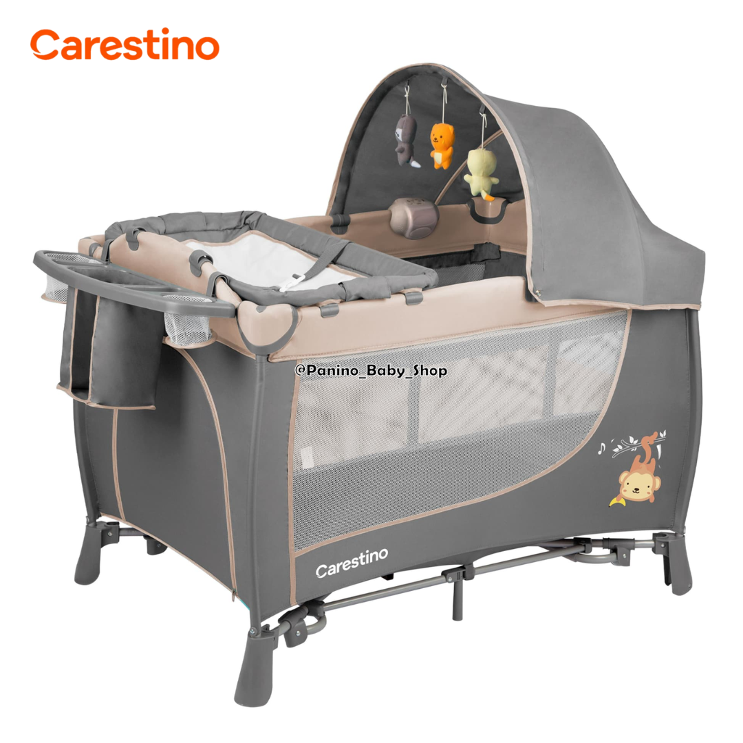 CUNA CORRAL CAMBIADOR PLEGABLE 2 NIVELES -MARSELLA- BEIGE - 1