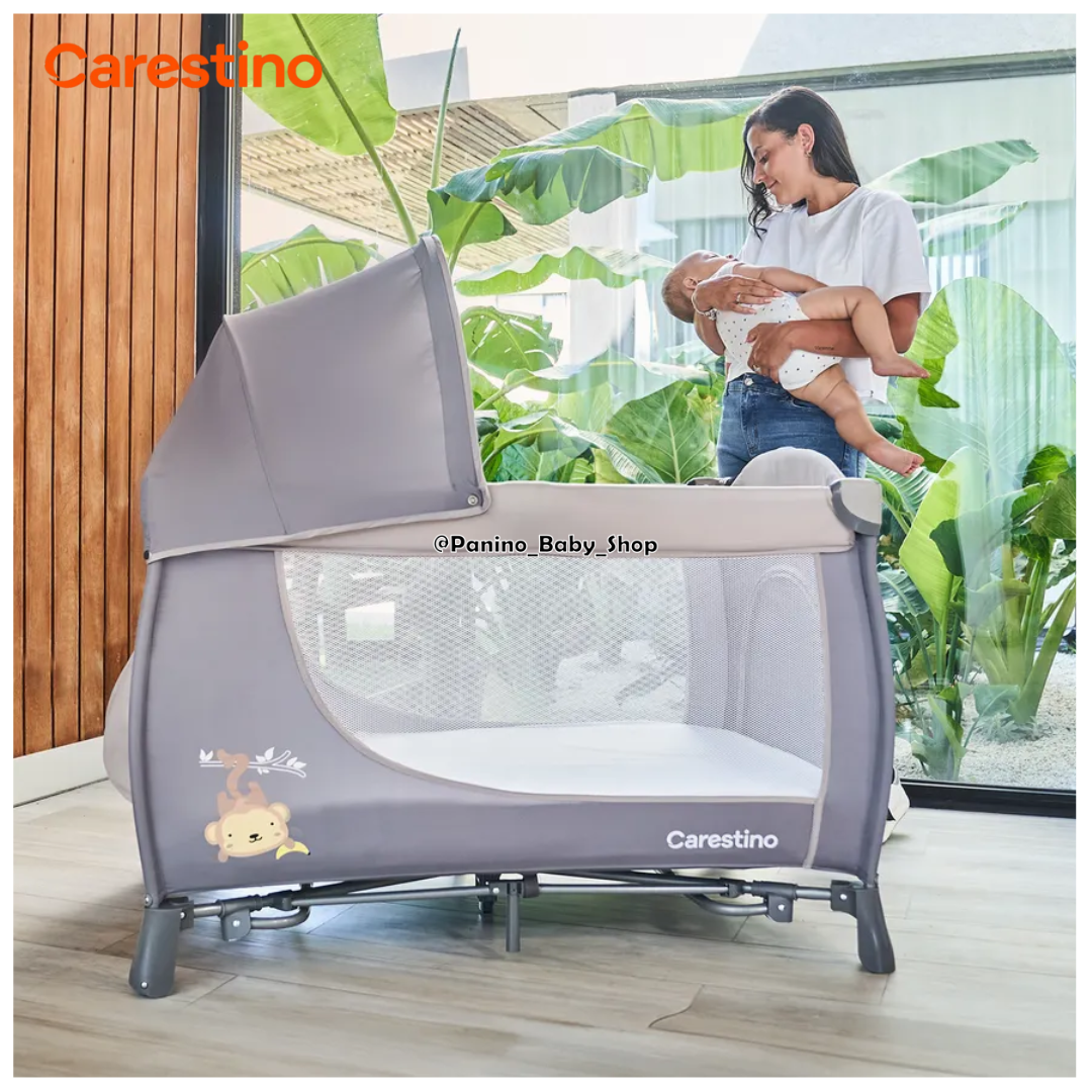 CUNA CORRAL CAMBIADOR PLEGABLE 2 NIVELES -MARSELLA- BEIGE - 2