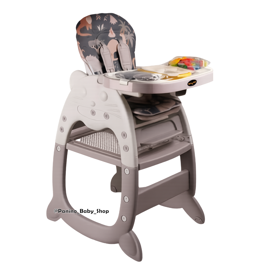 SILLA DE COMER CARPETA 3 EN 1 CON BLUETOOTH -GATO- GRIS - 2