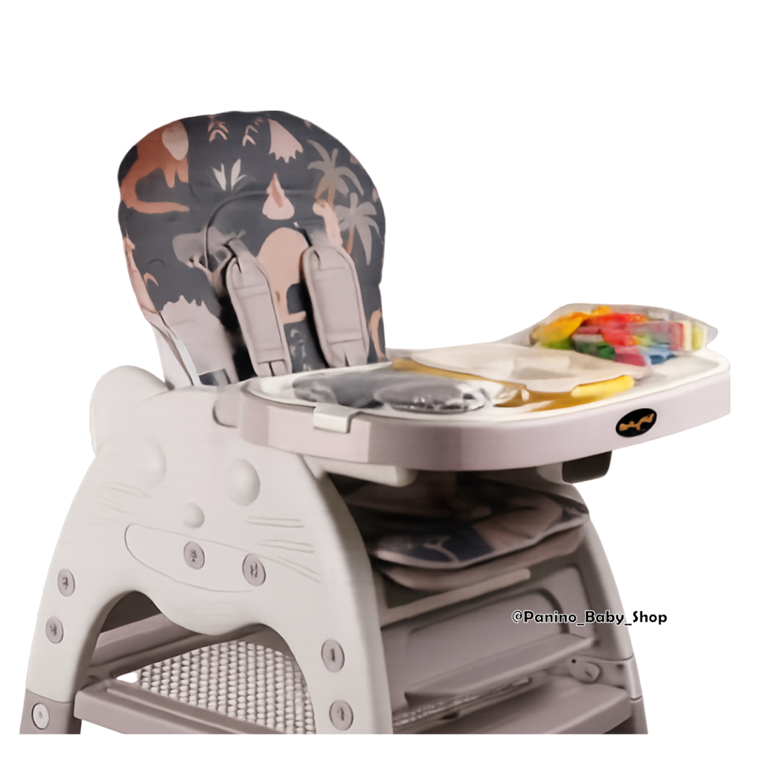 SILLA DE COMER CARPETA 3 EN 1 CON BLUETOOTH -GATO- GRIS - 3