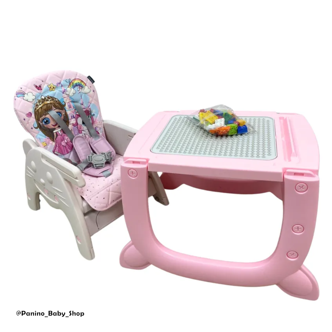 SILLA DE COMER CARPETA 3 EN 1 CON BLUETOOTH -GATO- ROSA PASTEL - 6