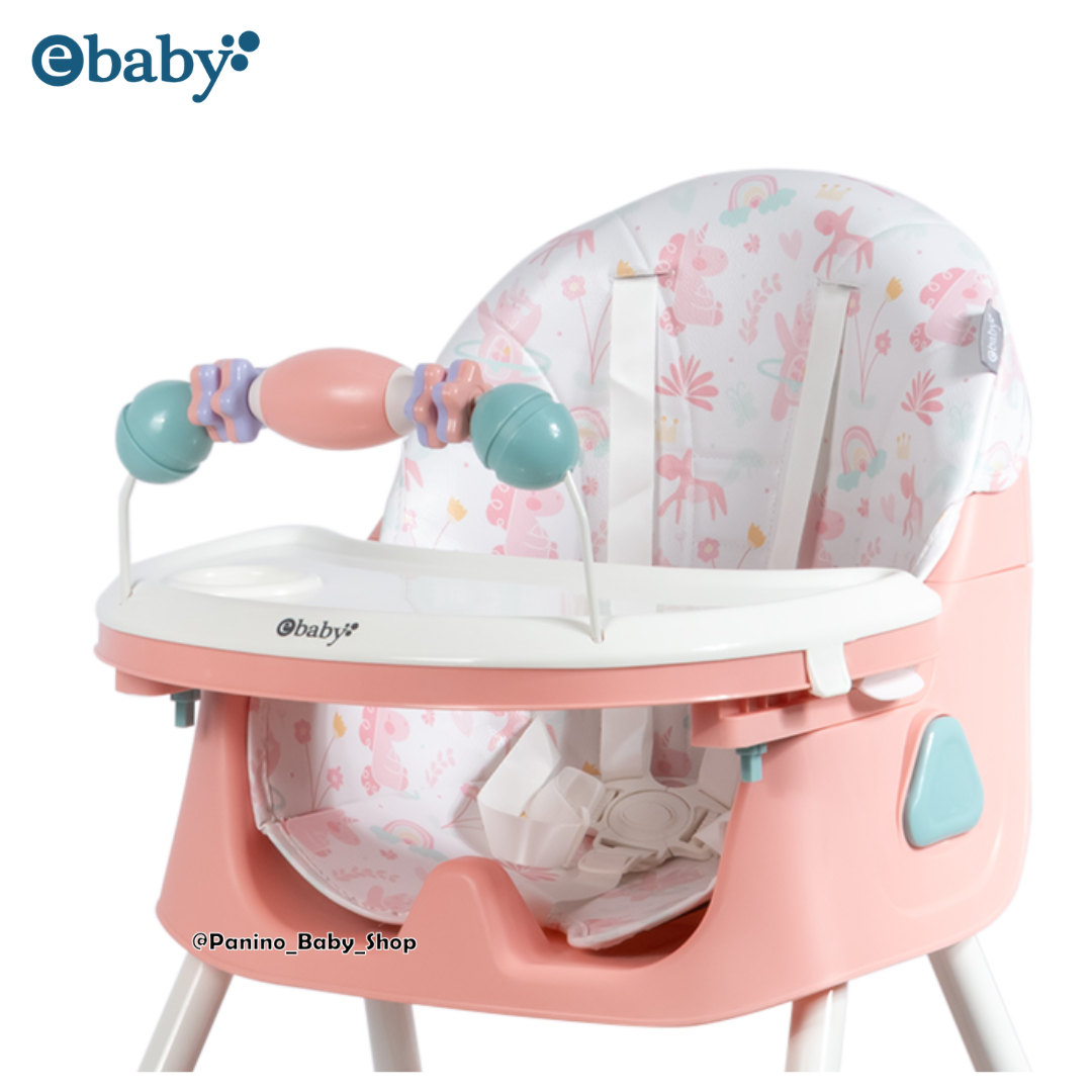 SILLA DE COMER PLEGABLE CON PORTA CELULAR -LULU- ROSA PASTEL - 3