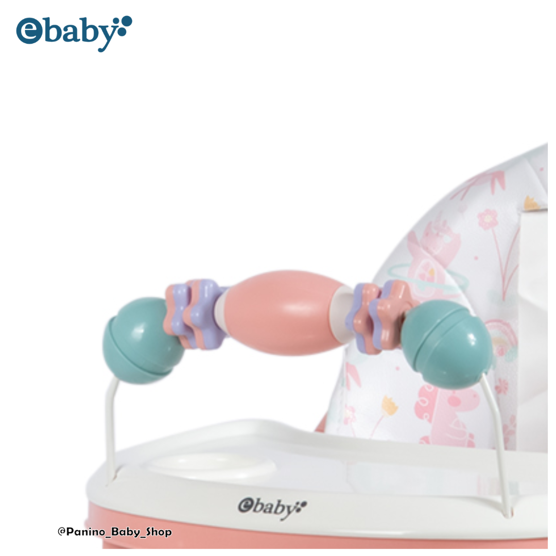 SILLA DE COMER PLEGABLE CON PORTA CELULAR -LULU- ROSA PASTEL - 4