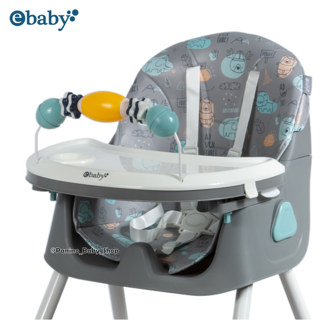 SILLA DE COMER PLEGABLE CON PORTA CELULAR -LULU- GRIS - 2