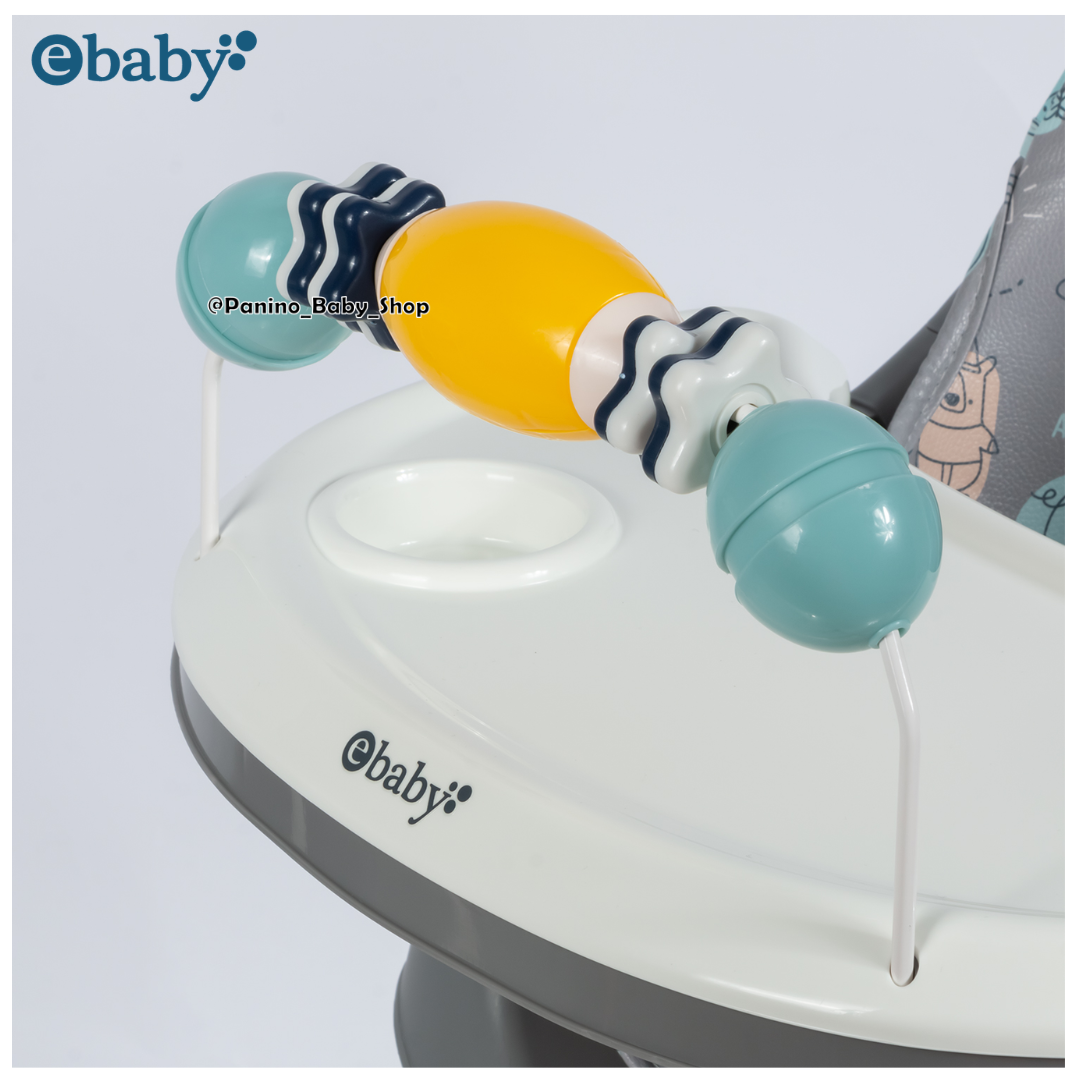 SILLA DE COMER PLEGABLE CON PORTA CELULAR -LULU- GRIS - 3
