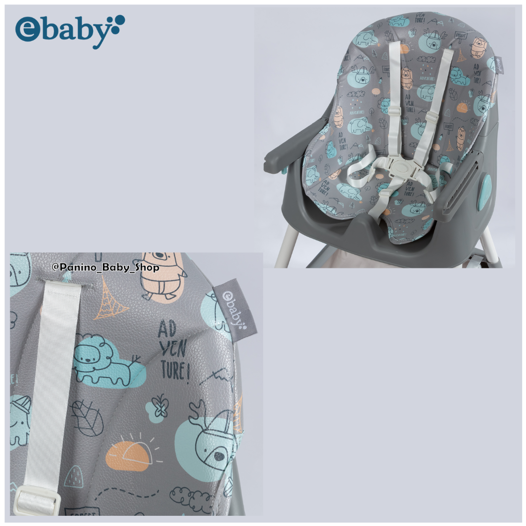SILLA DE COMER PLEGABLE CON PORTA CELULAR -LULU- GRIS - 6