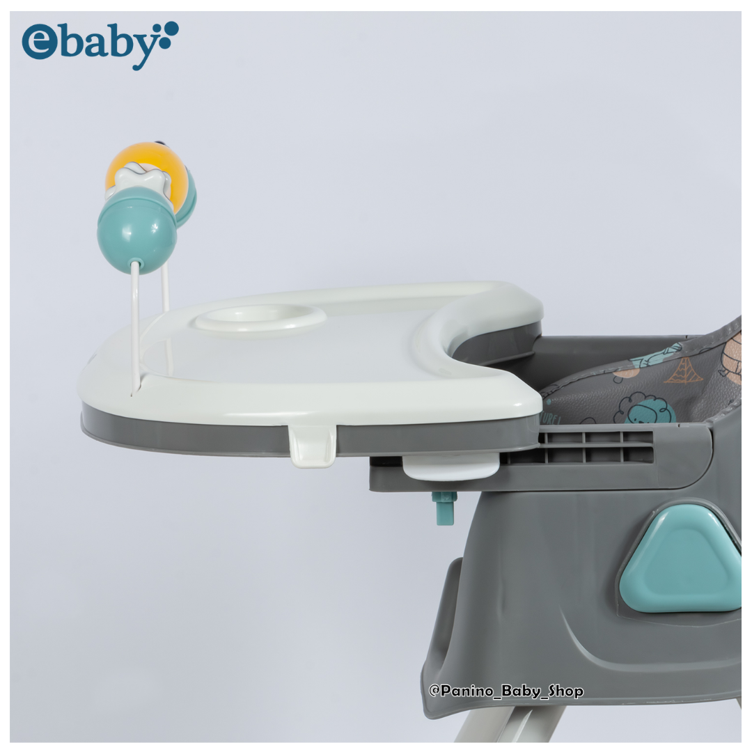 SILLA DE COMER PLEGABLE CON PORTA CELULAR -LULU- GRIS - 7