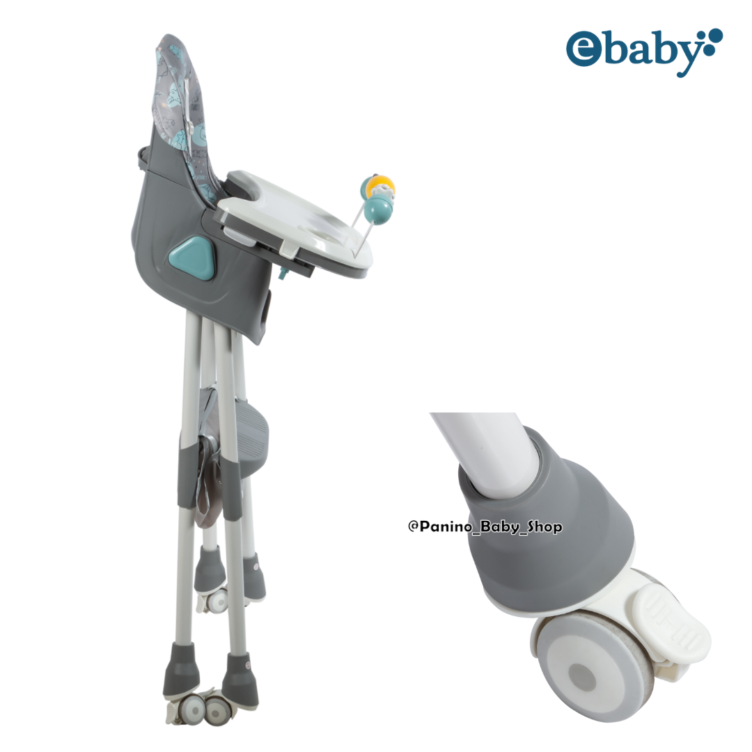 SILLA DE COMER PLEGABLE CON PORTA CELULAR -LULU- GRIS - 8