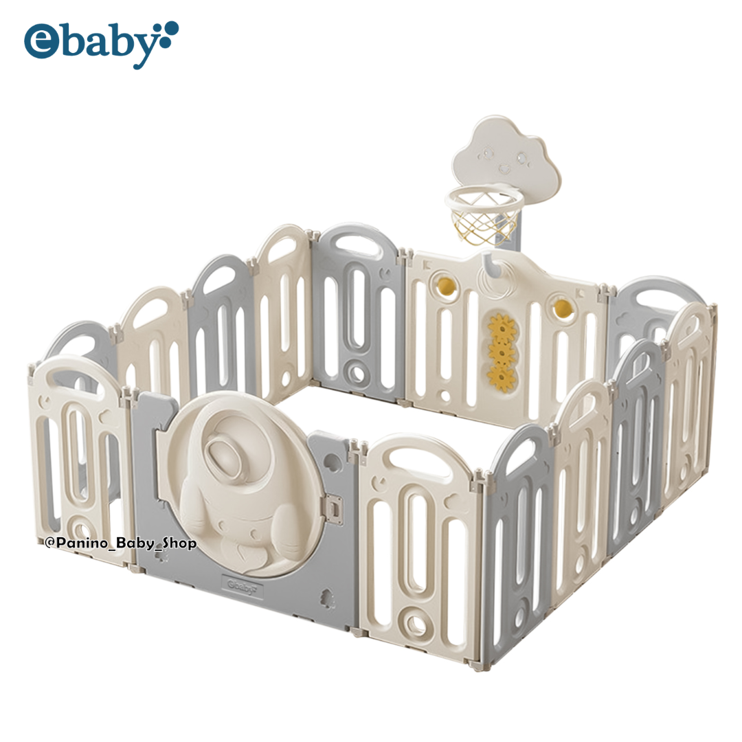 CORRAL DE JUEGOS CON ALFOMBRA 155X155 -LITTLE LAND- GRIS - 1
