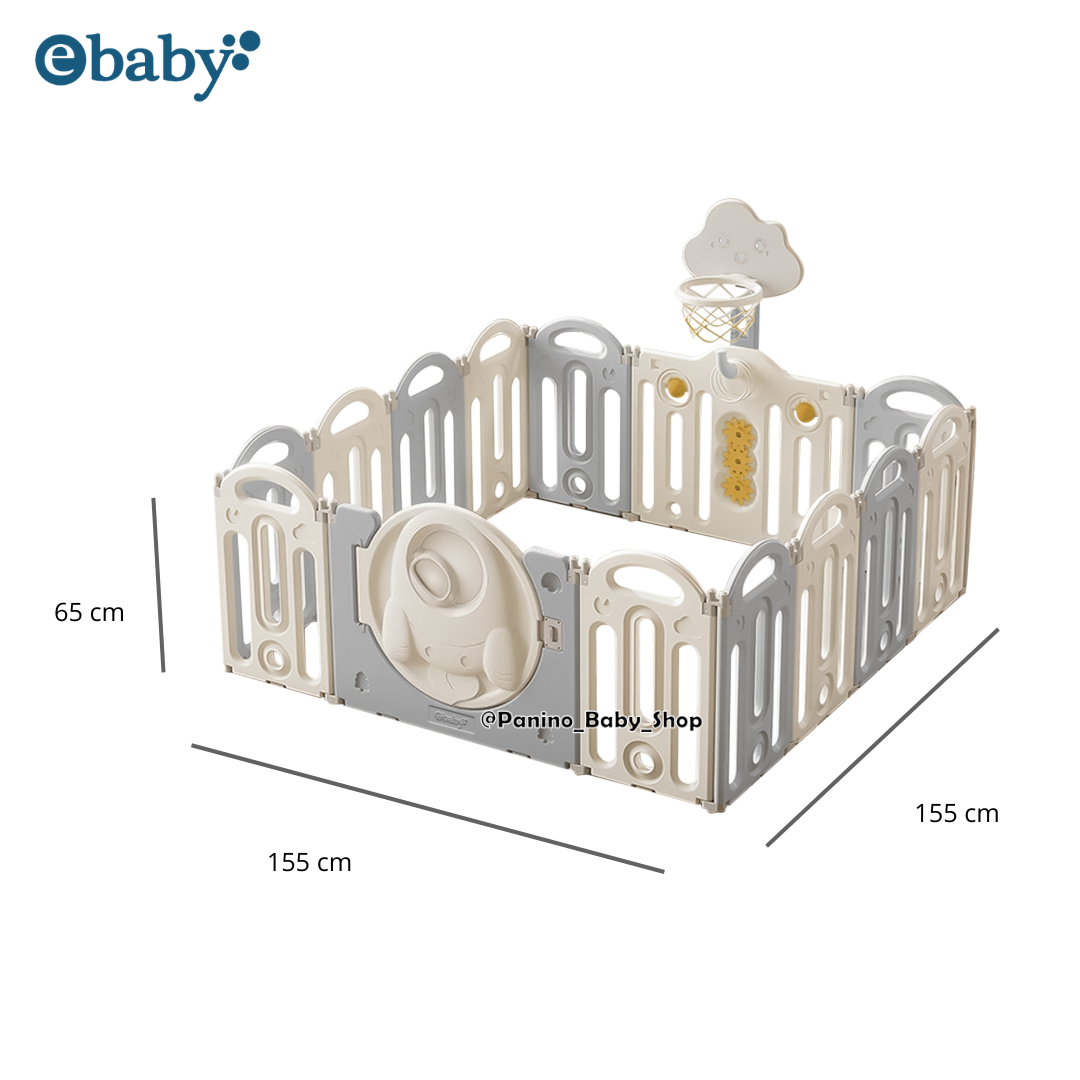 CORRAL DE JUEGOS CON ALFOMBRA 155X155 -LITTLE LAND- GRIS - 3
