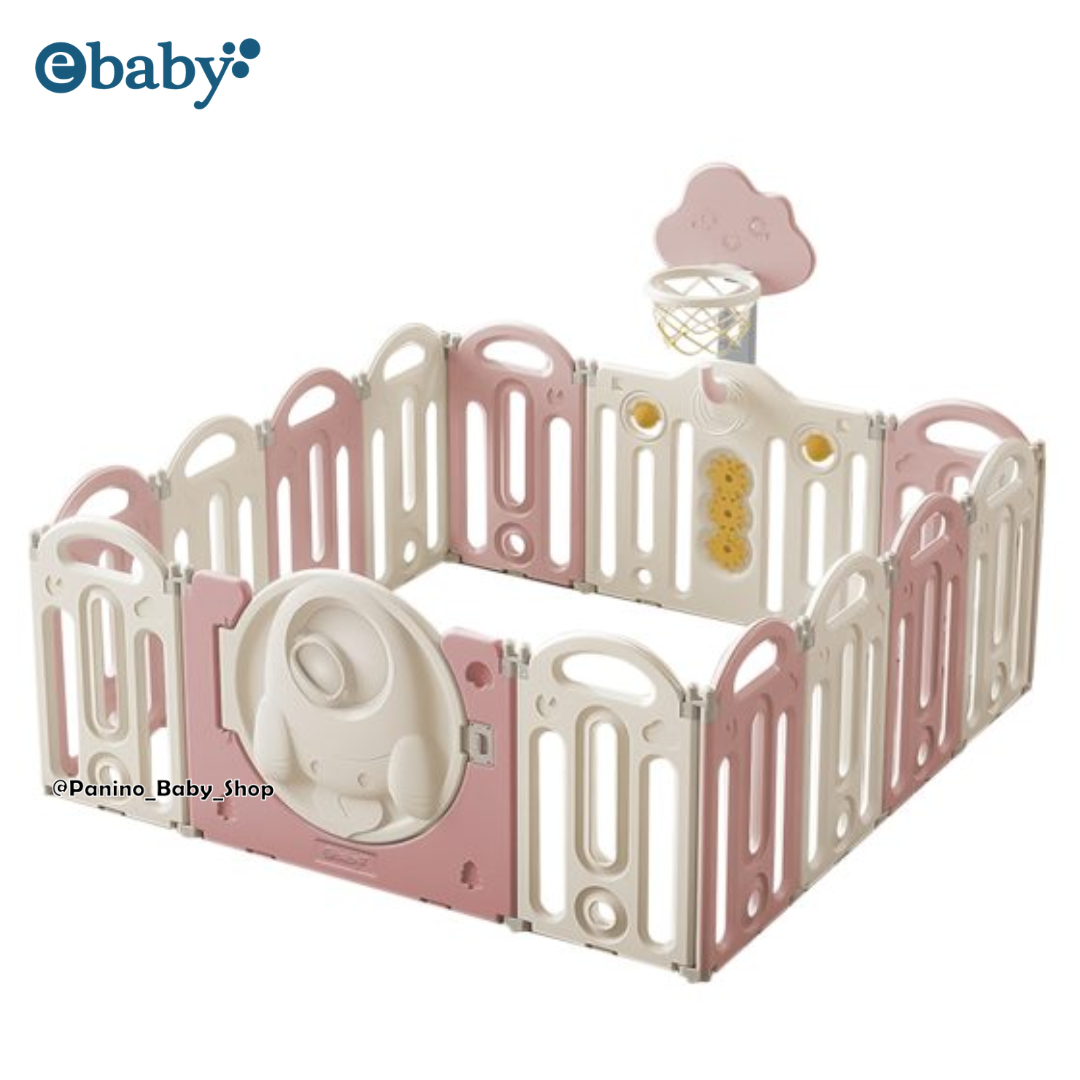 CORRAL DE JUEGOS CON ALFOMBRA 155X155 -LITTLE LAND- ROSA PASTEL - 2