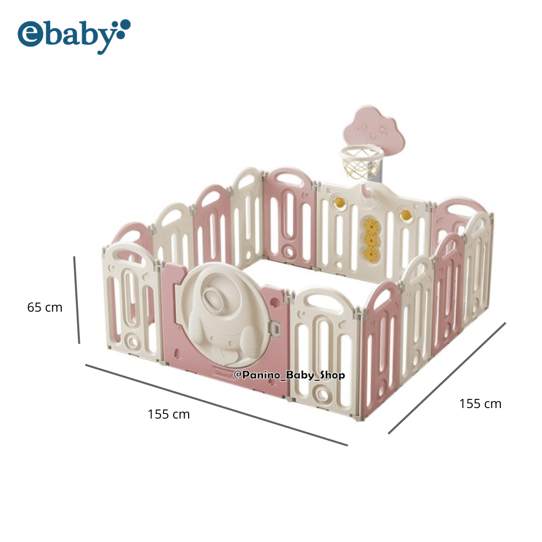 CORRAL DE JUEGOS CON ALFOMBRA 155X155 -LITTLE LAND- ROSA PASTEL - 3