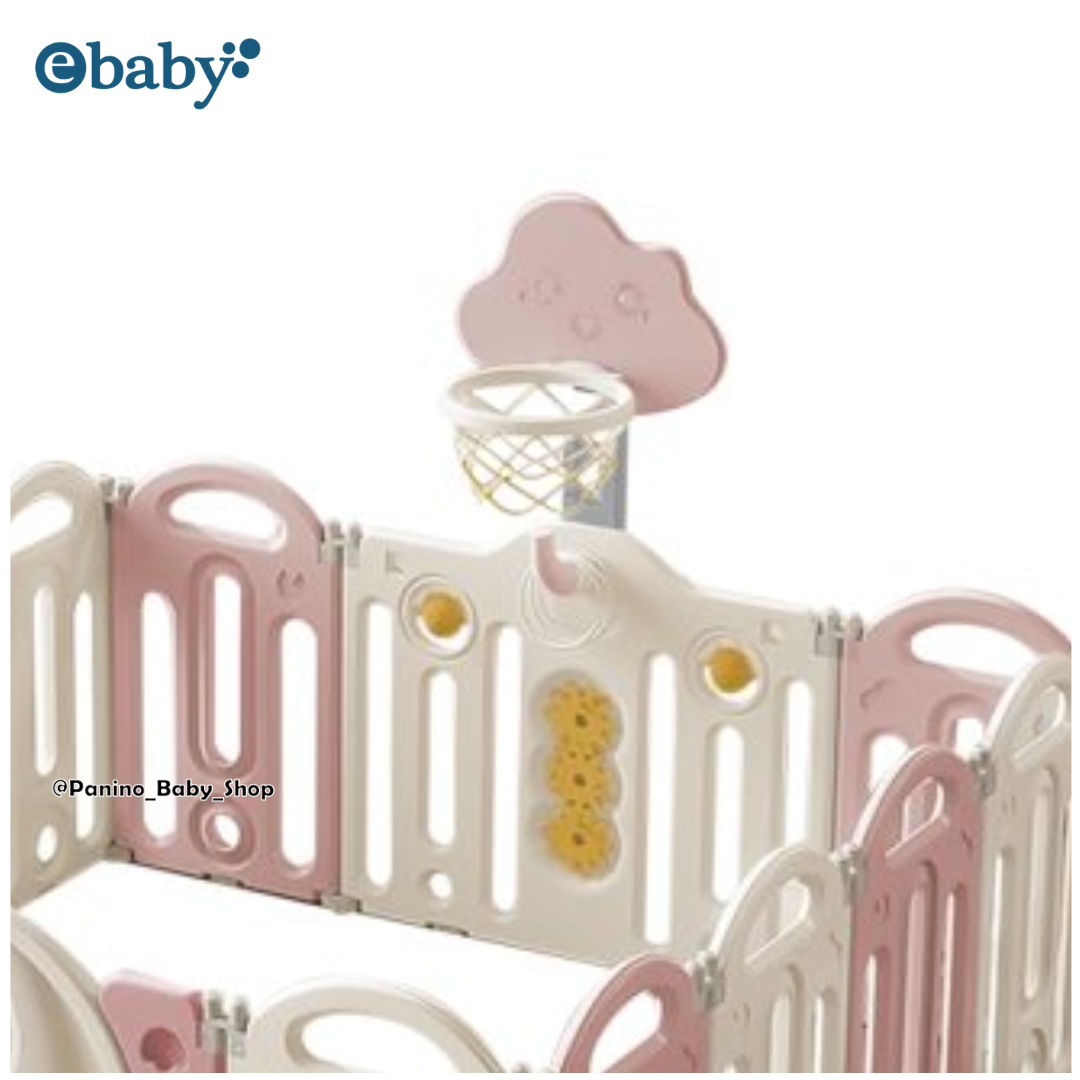 CORRAL DE JUEGOS CON ALFOMBRA 155X155 -LITTLE LAND- ROSA PASTEL - 4