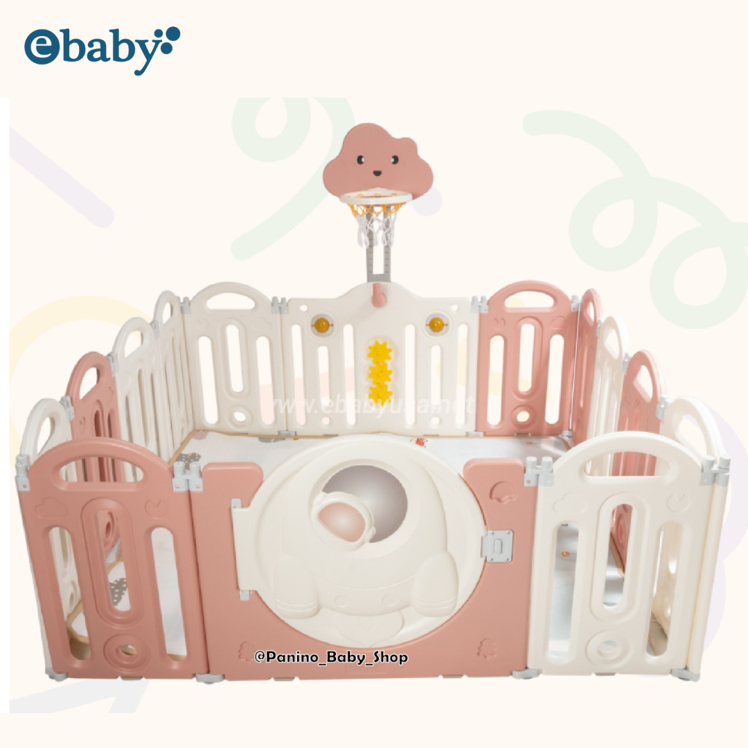 CORRAL DE JUEGOS CON ALFOMBRA 155X155 -LITTLE LAND- ROSA PASTEL - 6