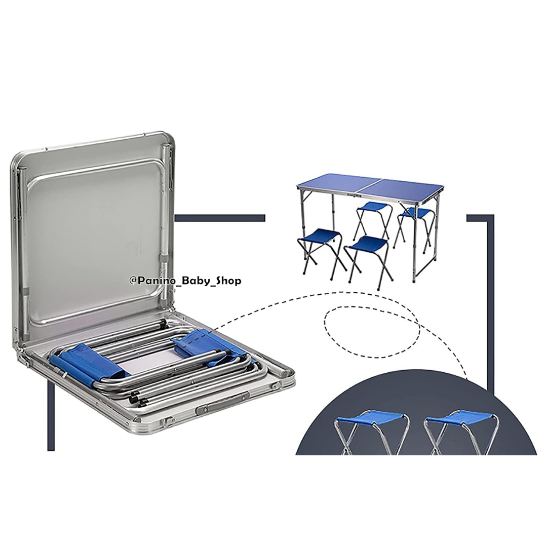 JUEGO DE MESA Y BANCOS PLEGABLES PARA ACAMPAR -FLEX- VERDE - 5