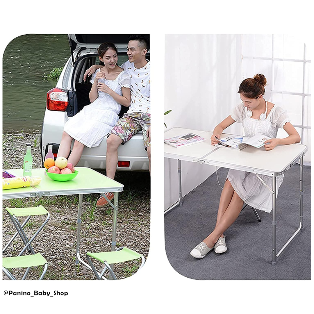 JUEGO DE MESA Y BANCOS PLEGABLES PARA ACAMPAR -FLEX- VERDE - 6