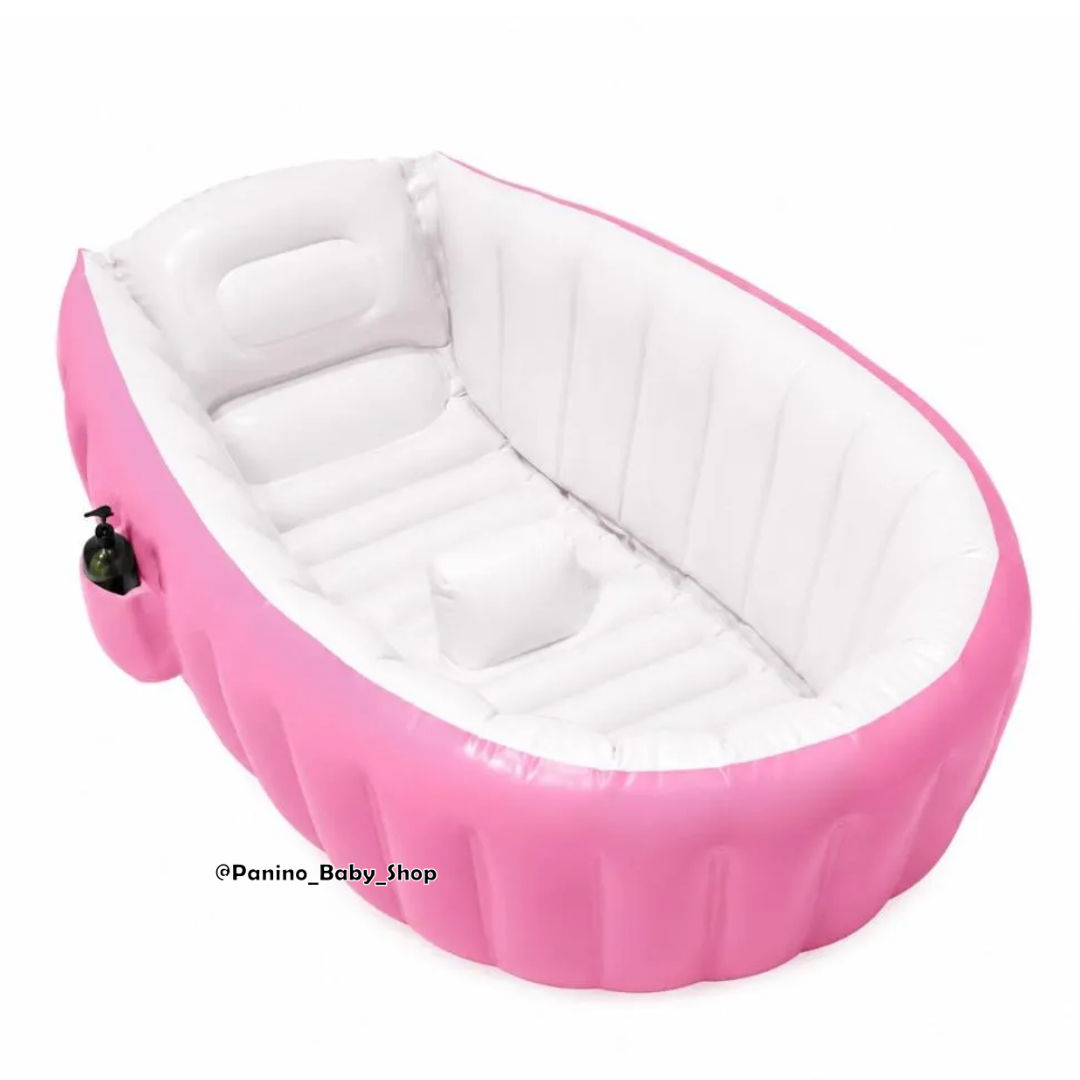 BAÑERA PISCINA INFLABLE PORTÁTIL PARA BEBÉ -SPA- ROSADO - 3