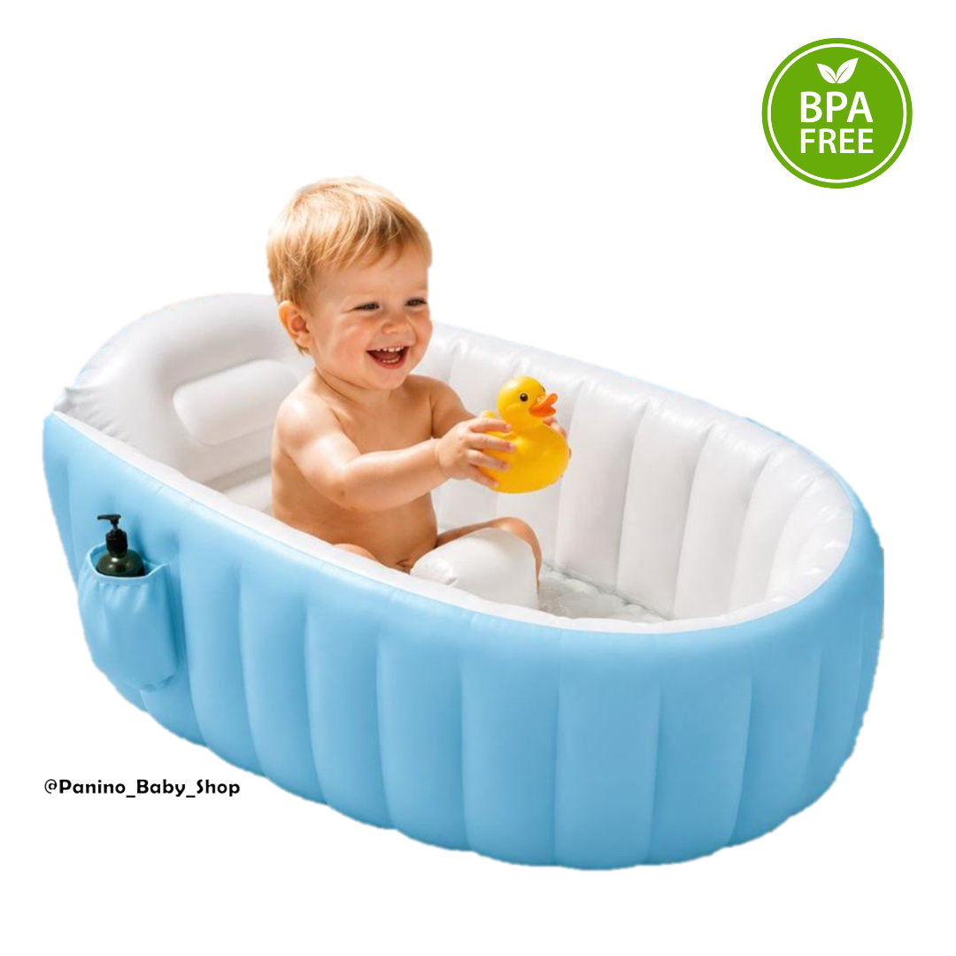 BAÑERA PISCINA INFLABLE PORTÁTIL PARA BEBÉ -SPA- CELESTE - 1