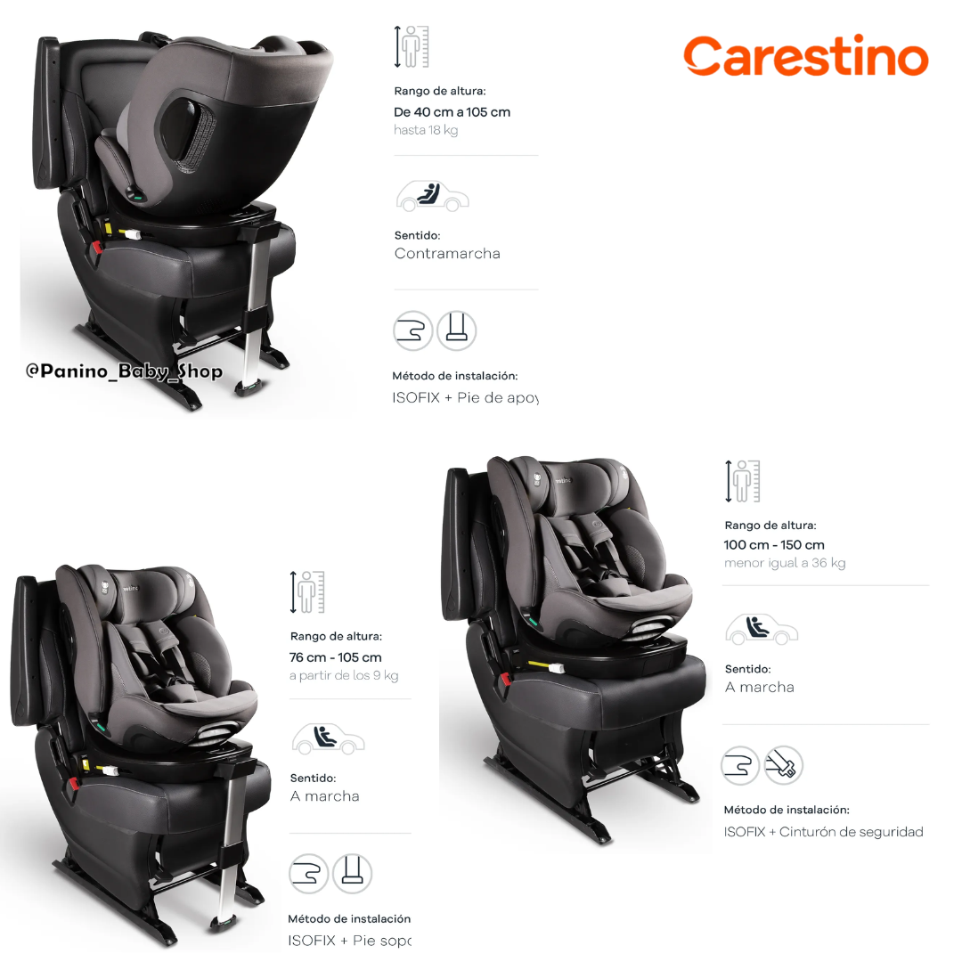 SILLA DE AUTO CON ISOFIX I-SIZE 40-150 CM -MONACO- GRIS LOBO - 6