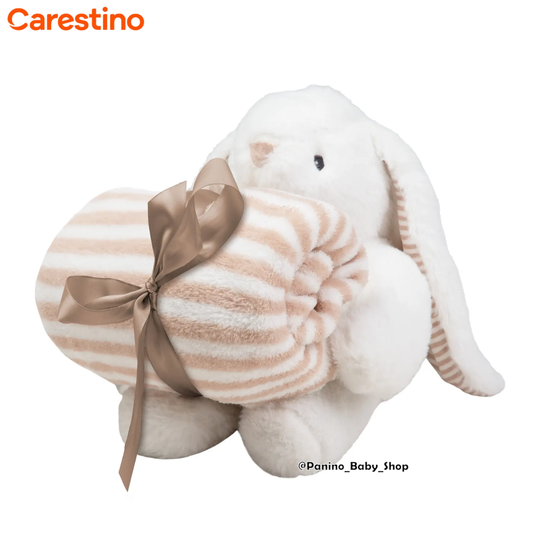 MANTA CON PELUCHE DE APEGO -MANTA- CONEJO BLANCO - 1