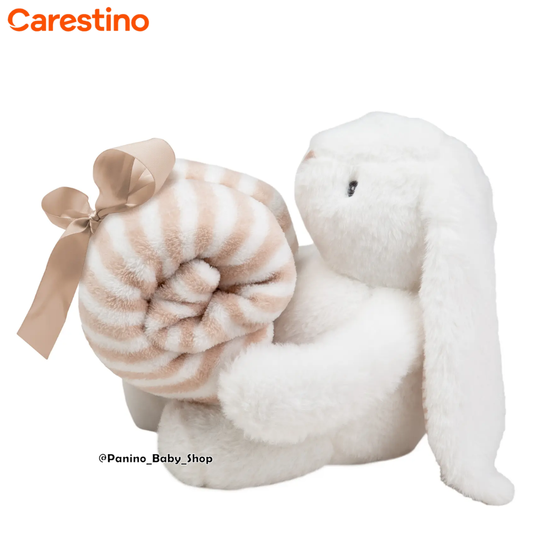 MANTA CON PELUCHE DE APEGO -MANTA- CONEJO BLANCO - 2