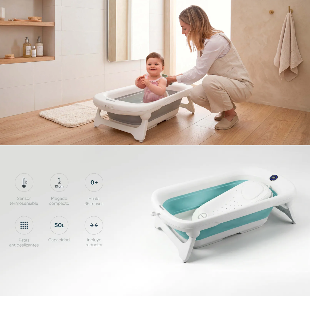 BAÑERA PLEGABLE C-TERMÓMETRO 50L -AMALFI- ROSADO - 2
