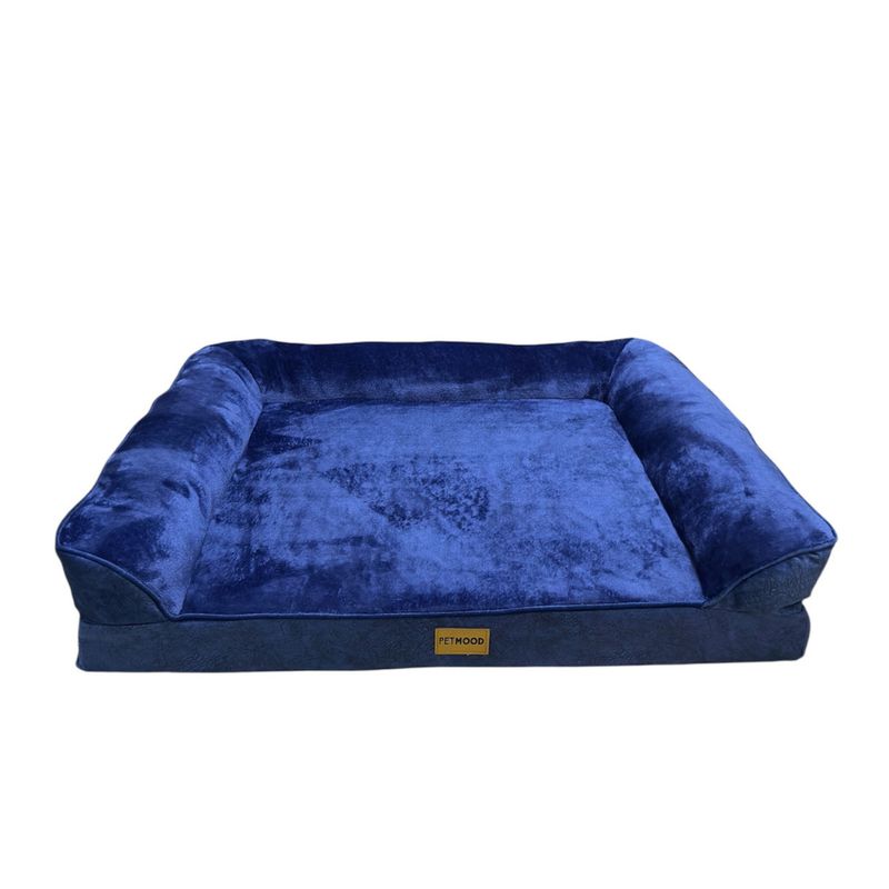 CAMA PARA MASCOTAS ORTOPÉDICA CON FUNDA EXTRAÍBLE TALLA L COLOR AZUL - 1
