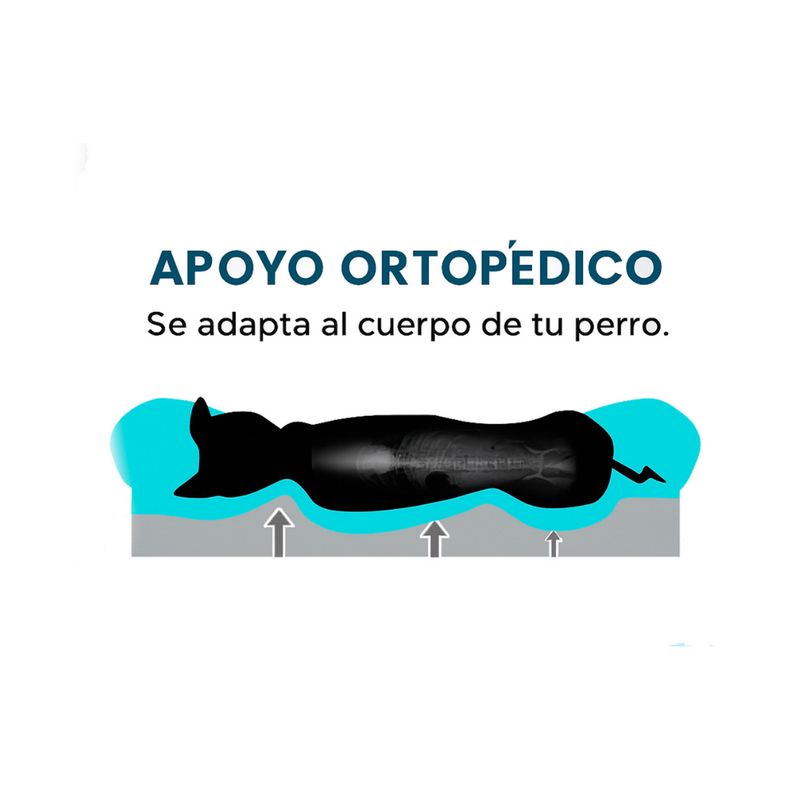 CAMA PARA MASCOTAS ORTOPÉDICA CON FUNDA EXTRAÍBLE TALLA L COLOR AZUL - 6