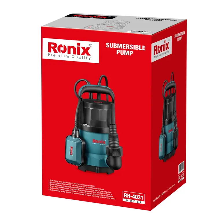 BOMBA SUMERGIBLE 1HP DE AGUA LIMPIA RONIX RH-4031 - 6