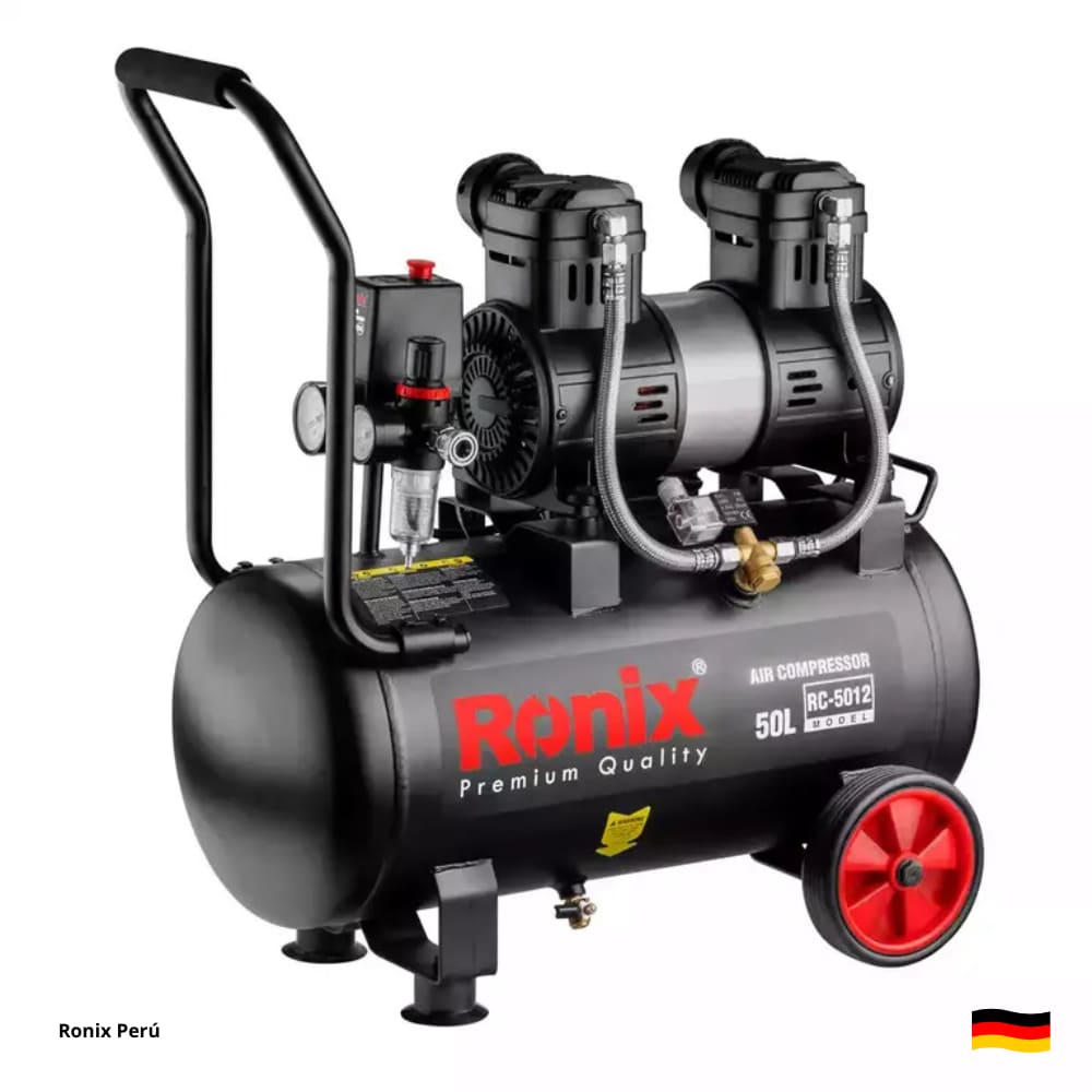COMPRESORA DE AIRE SIN ACEITE 2.2HP 50L SILENCIOSO RONIX RC-5012 - 1