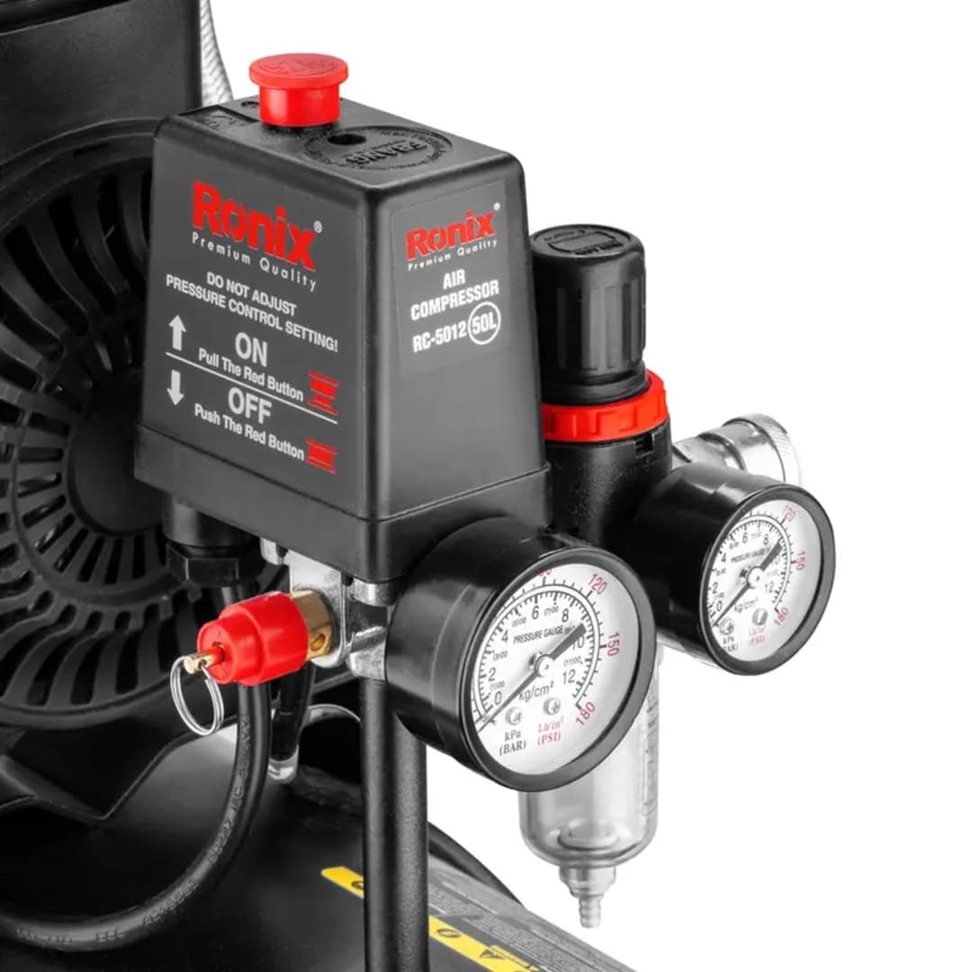 COMPRESORA DE AIRE SIN ACEITE 2.2HP 50L SILENCIOSO RONIX RC-5012 - 5