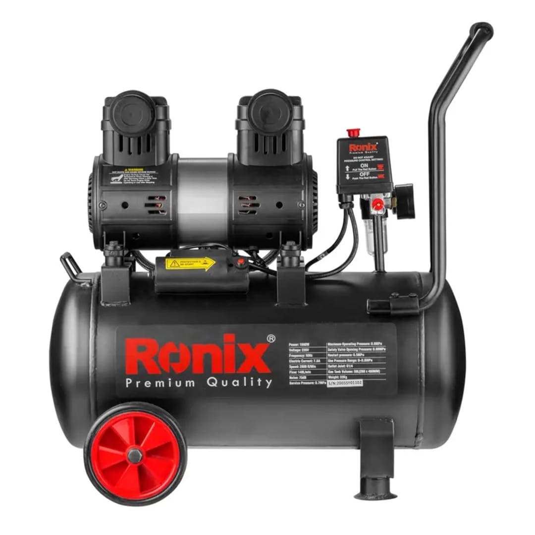 COMPRESORA DE AIRE SIN ACEITE 2.2HP 50L SILENCIOSO RONIX RC-5012 - 7
