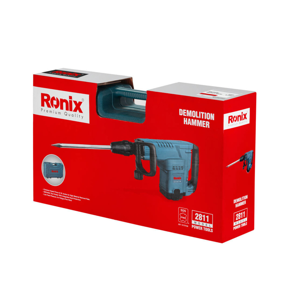 MARTILLO DEMOLEDOR INDUSTRIAL 1800W 11KG SDS MAX RONIX 2811 - 5