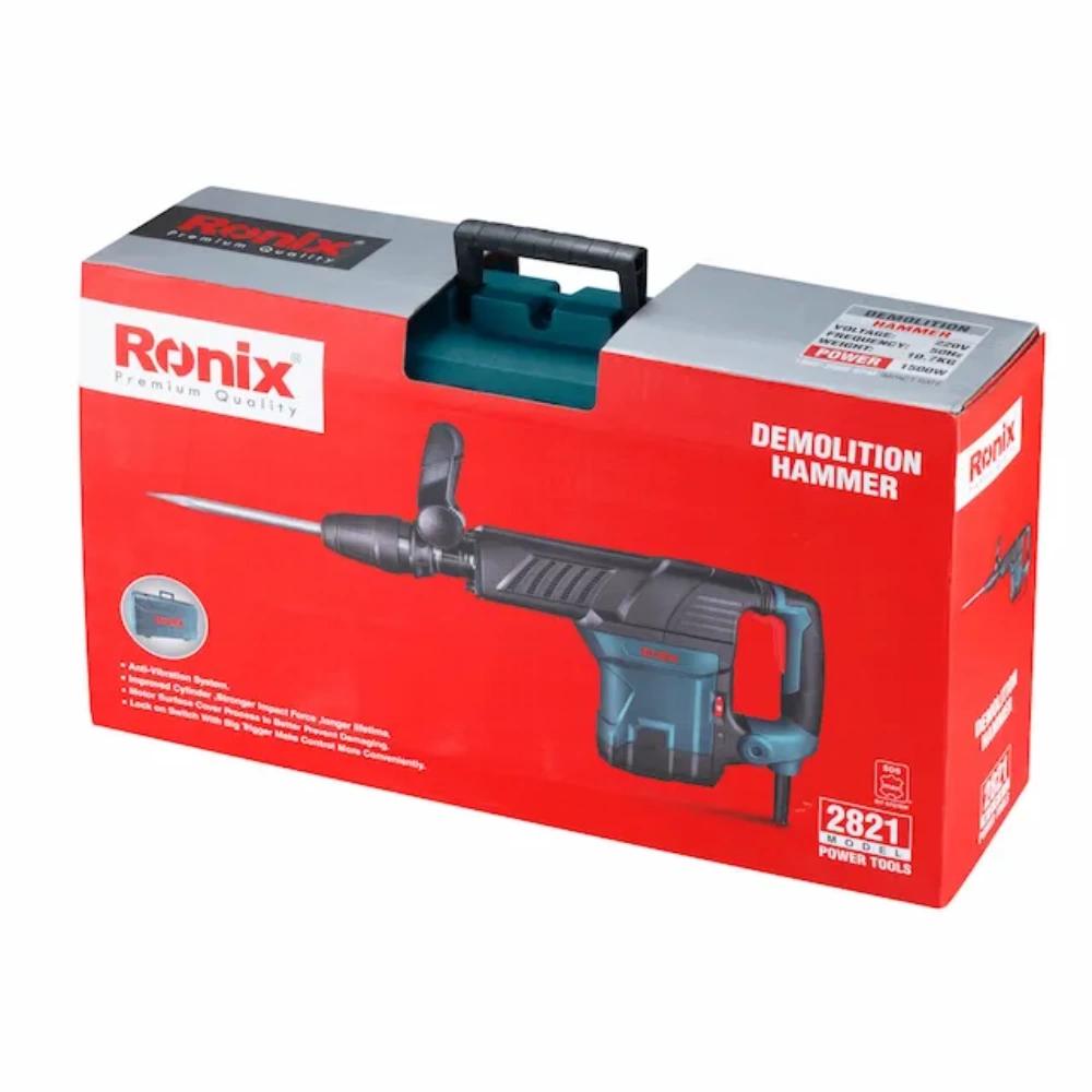 MARTILLO DEMOLEDOR 1500W SDS MAX 11KG RONIX 2821 - 5