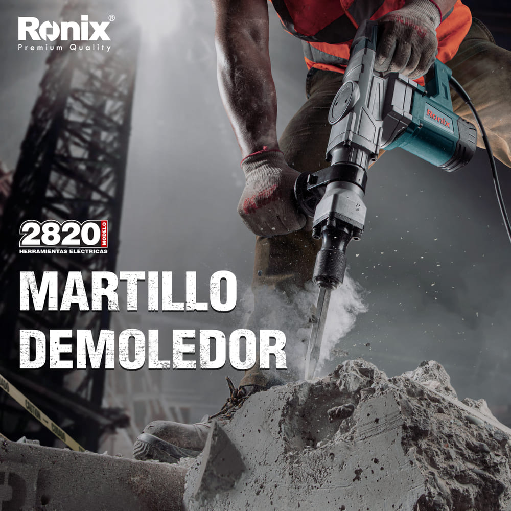 MARTILLO DEMOLEDOR 1100W 6.4KG 15J SDS HEX RONIX 2820 - 2