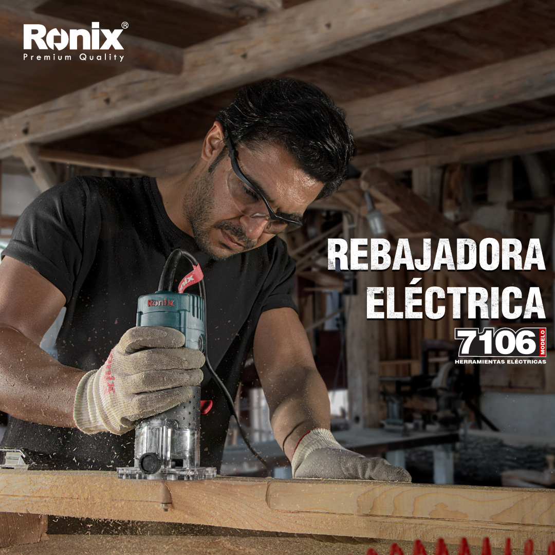 FRESADORA 550W RUTEADORA DE MANO 6MM RONIX 7106 - 2