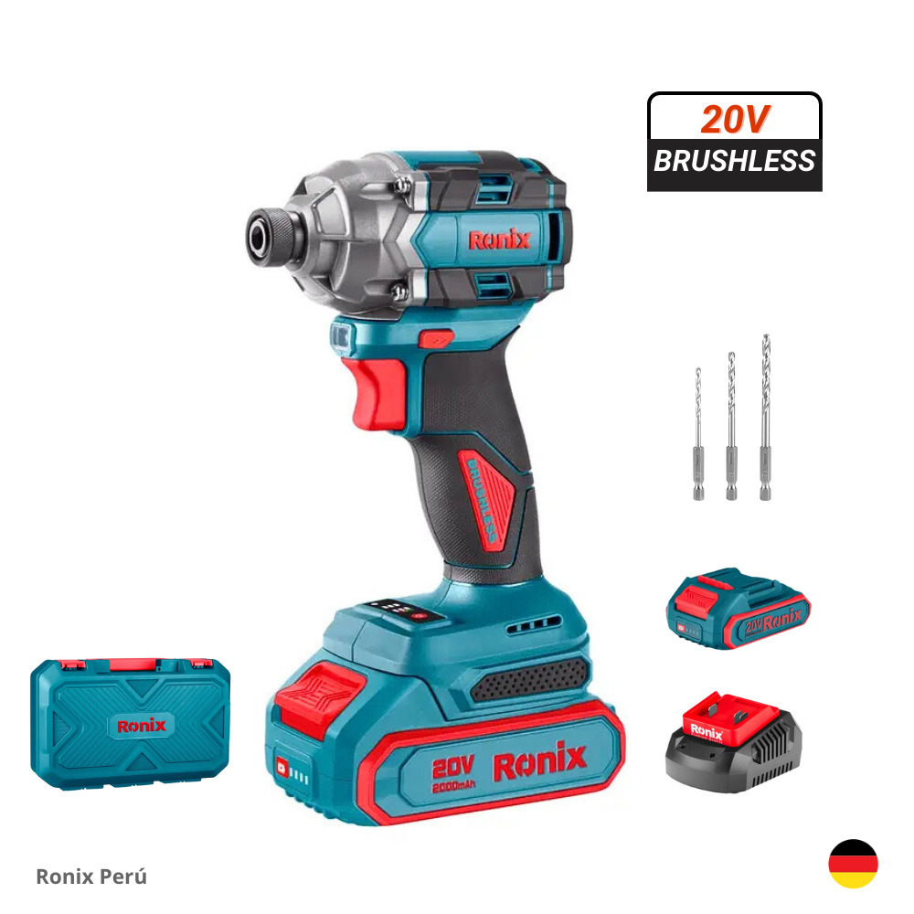 ATORNILLADOR DE IMPACTO 1/4″ 20V 2AH BRUSHLESS RONIX 8671 INDUSTRIAL - 1