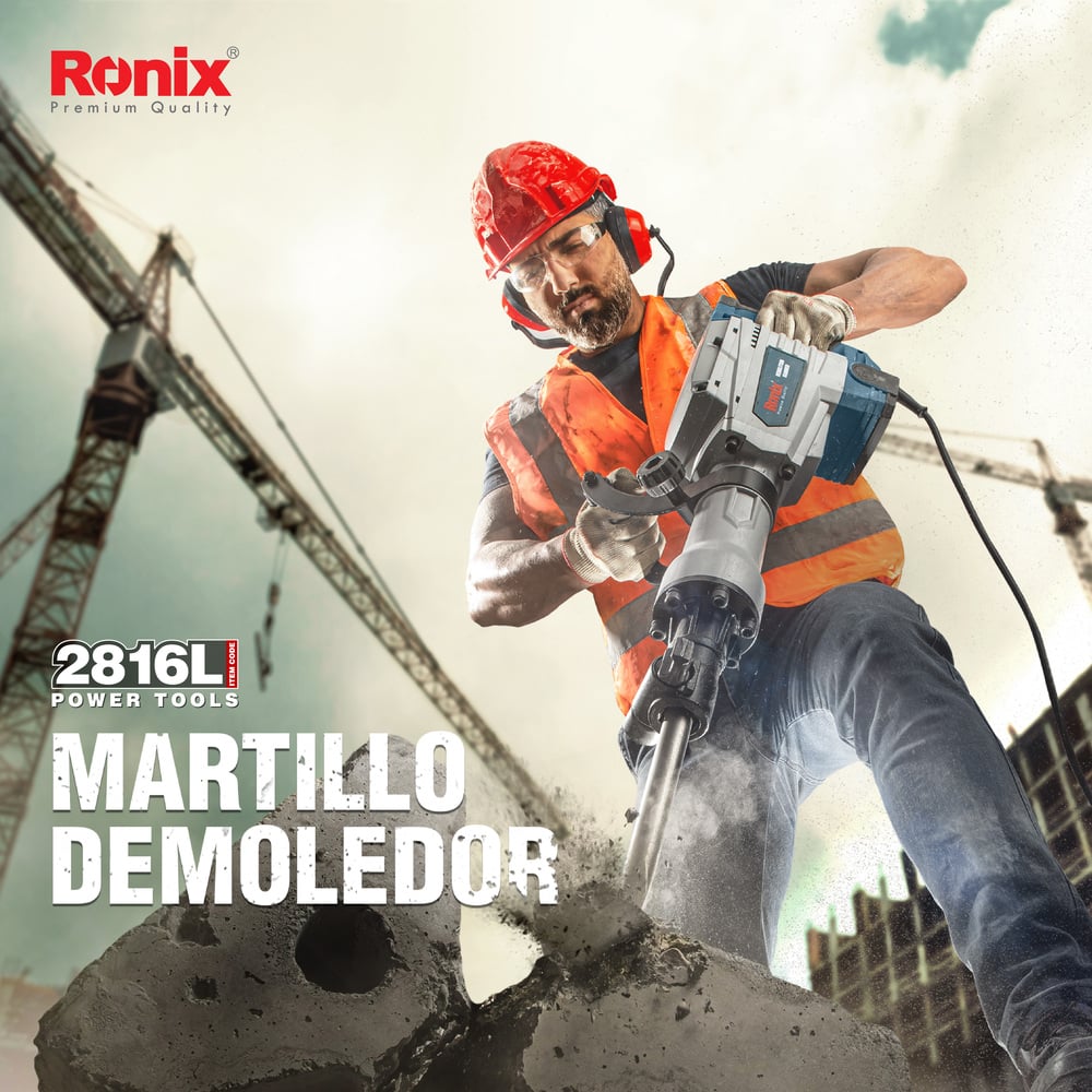 MARTILLO DEMOLEDOR 1600W 16KG 46J SDS HEX RONIX 2816L - 2